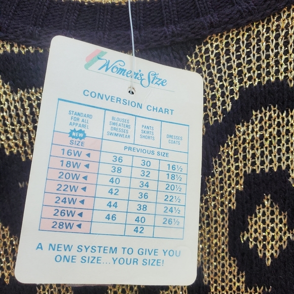 Vtg 80s GFC Black Gold Sweater NWT - Picture 6 of 12